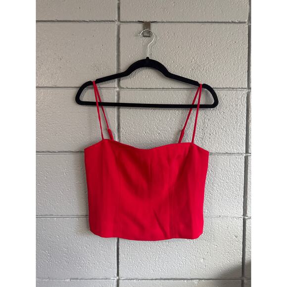 NWT Women's J.Crew Sweetheart Bustier Top in Drapey Crepe size 4 in Red - Picture 2 of 5